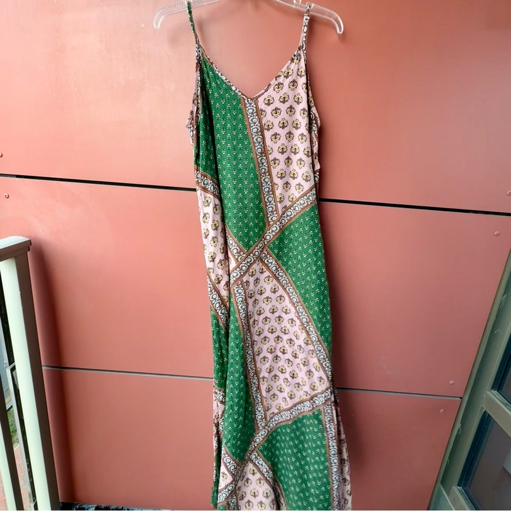 NATURAL LIFE Green and Pink Patchwork Maxi Dress - Picture 6 of 13